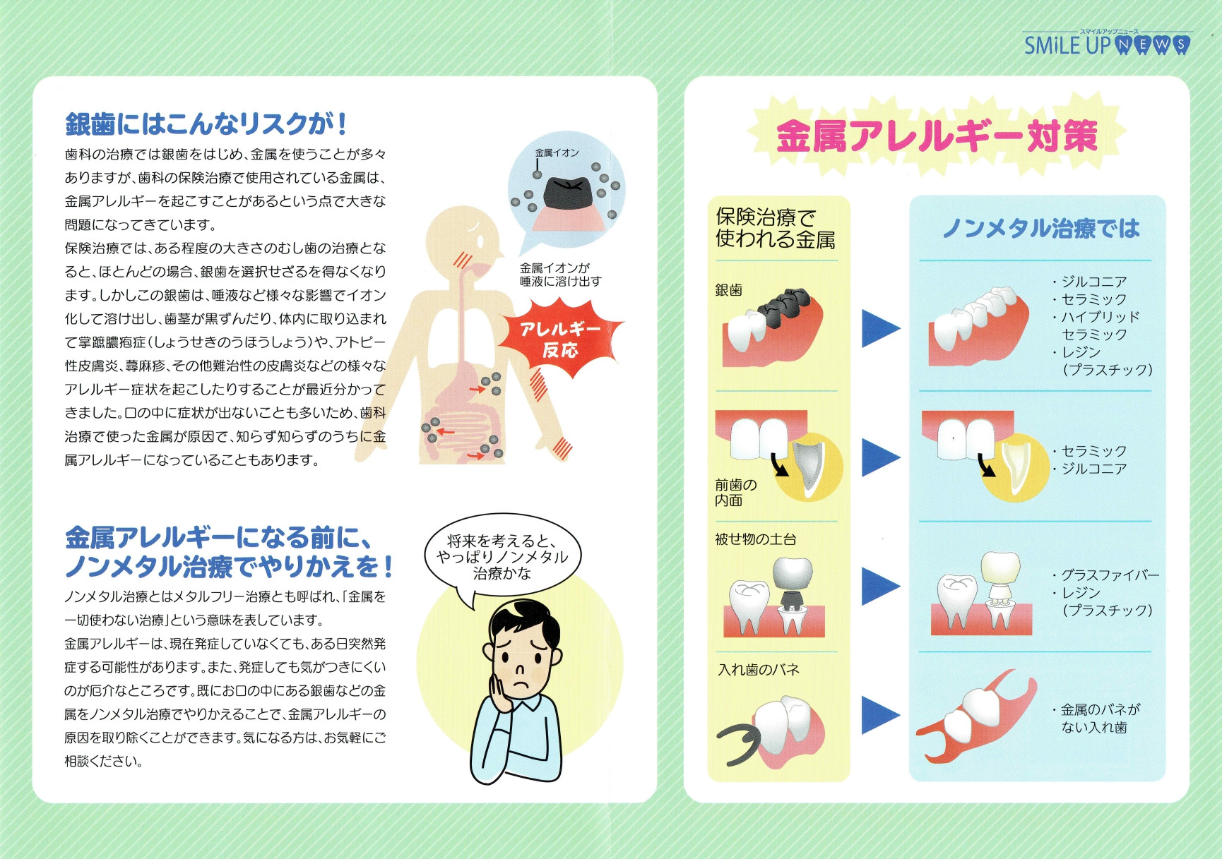 金属アレルギー対策 